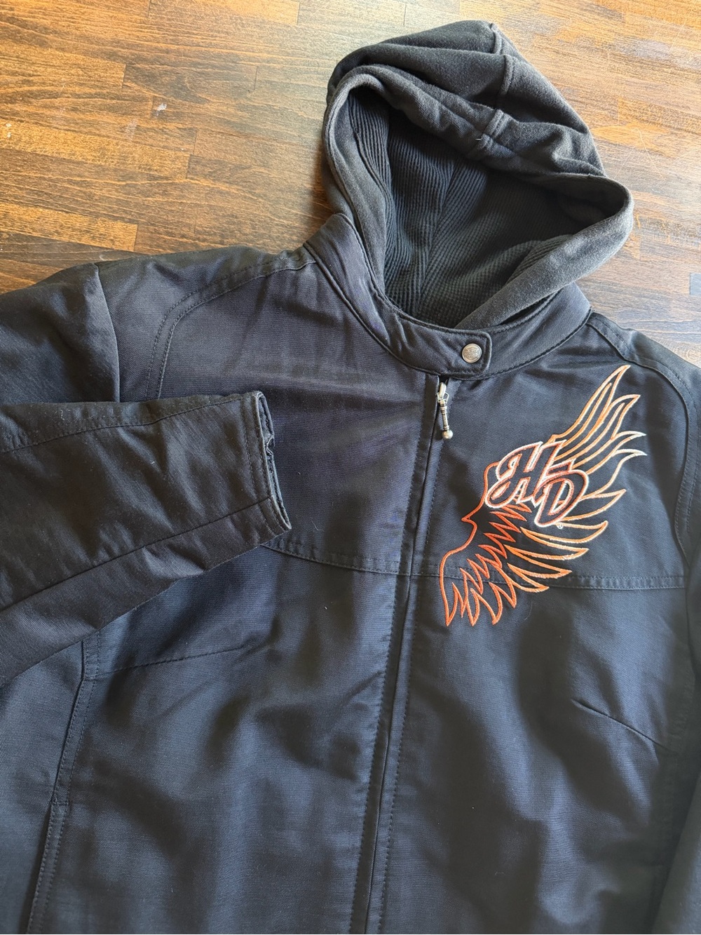 Harley Davidson 2 In 1 Textile Riding Jacket w Hooded Vest Womens 1W Motorcycle